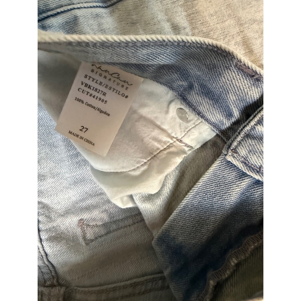KanCan Signature High Waisted Wide Leg Distressed Jeans Light Acid Wash Size 27 - Picture 3 of 11